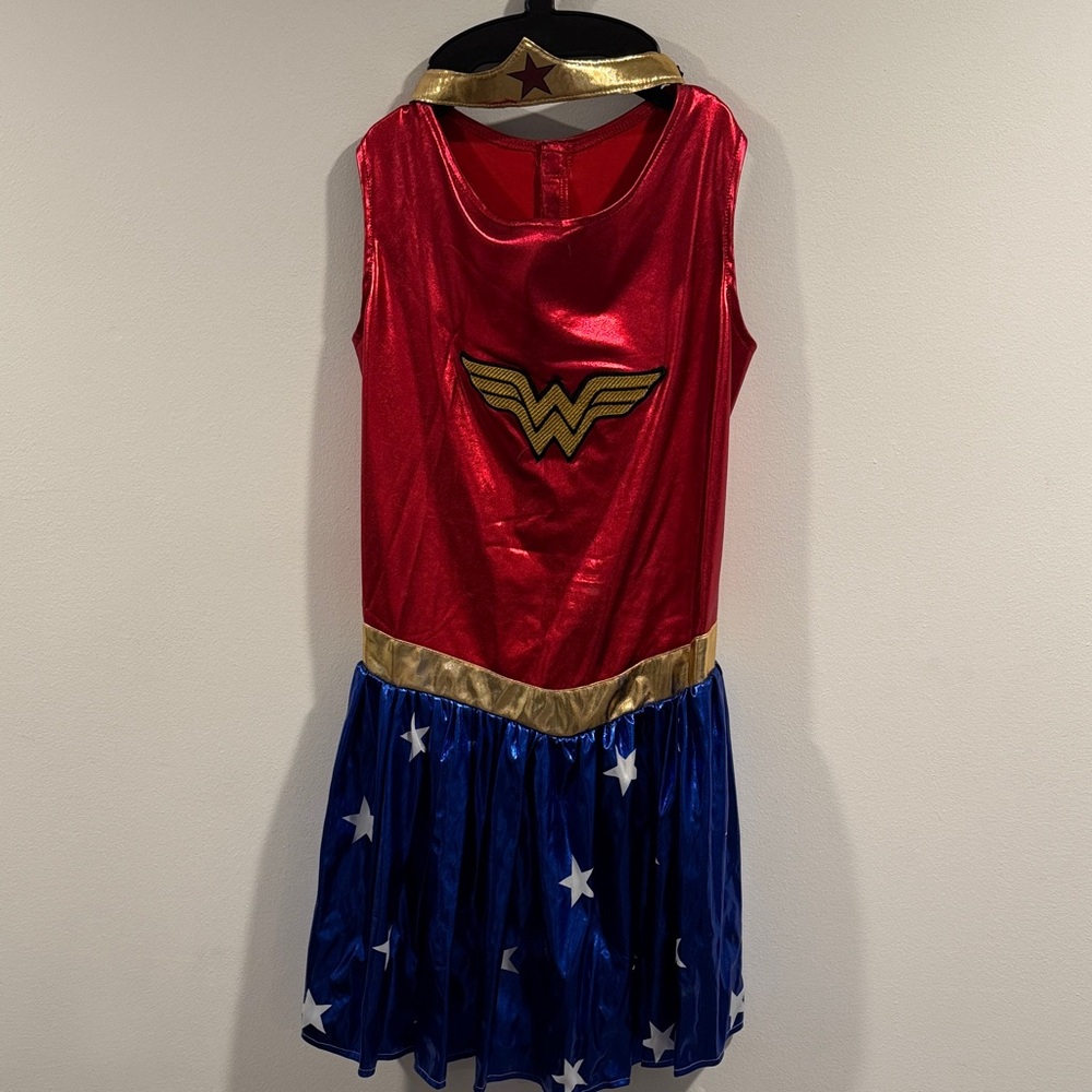 Wonder Woman Costume for Dog - Red, Gold, and Blue